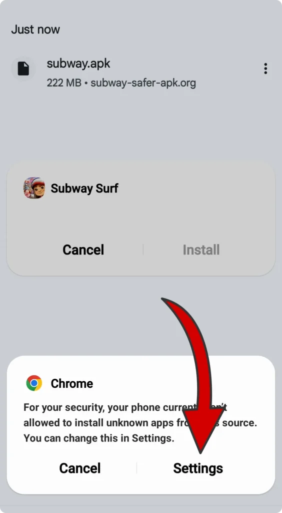 Permission Progress of Subway Surfers Mod Apk