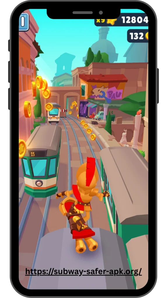 Character running on subway tracks
